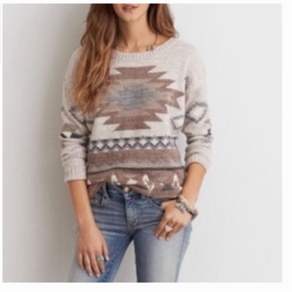 American Eagle Outfitters Sweaters - American Eagle Women’s Wool Blend Navajo Aztec Crewneck Sweater Sz. S